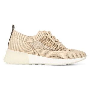Women's Beige Lace-Up Sneakers